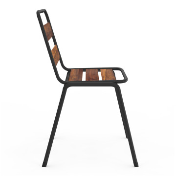 Chaises de jardin Acacia en métal et bois - lot de 6