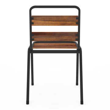 Chaises de jardin Acacia en métal et bois - lot de 6