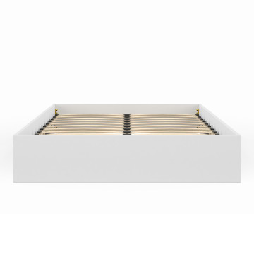 Lit coffre Malta en bois blanc avec sommier 140x190cm