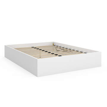 Lit coffre Malta en bois blanc avec sommier 140x190cm