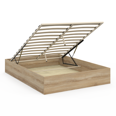 Lit coffre Malta en bois avec sommier 140x190cm