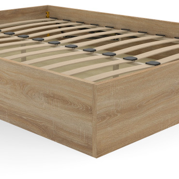 Lit coffre Malta en bois avec sommier 140x190cm