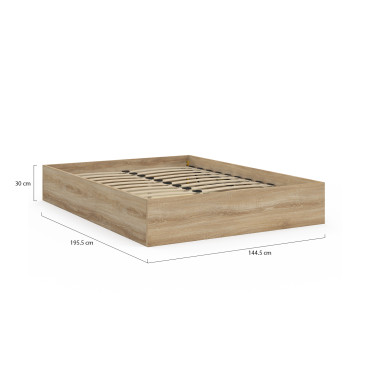 Lit coffre Malta en bois avec sommier 140x190cm