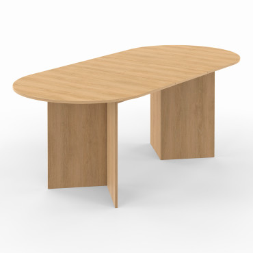 Table repas Gabin plateau extensible 160-200cm effet hêtre et pieds design