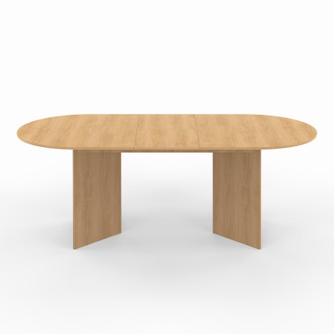 Table repas Gabin plateau extensible 160-200cm effet hêtre et pieds design