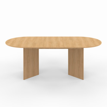 Table repas Gabin plateau extensible 160-200cm effet hêtre et pieds design