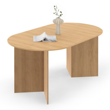 Table repas Gabin plateau extensible 160-200cm effet hêtre et pieds design