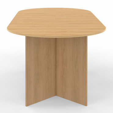 Table repas Gabin plateau extensible 160-200cm effet hêtre et pieds design