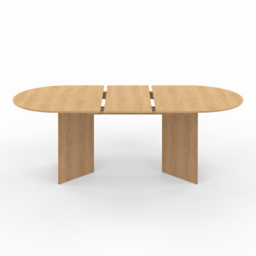 Table repas Gabin plateau extensible 160-200cm effet hêtre et pieds design