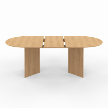 Table repas Gabin plateau extensible 160-200cm effet hêtre et pieds design