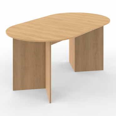 Table repas Gabin plateau extensible 160-200cm effet hêtre et pieds design