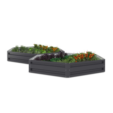 Carrés de potager hexagonaux en métal 120cm - lot de 2