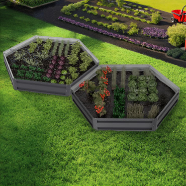 Carrés de potager hexagonaux en métal 120cm - lot de 2