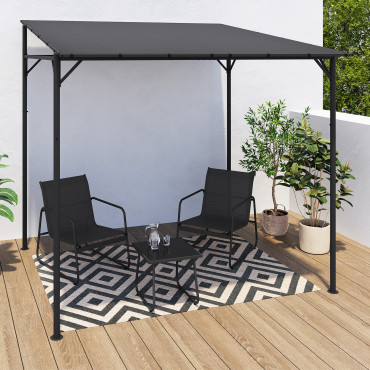 Pergola Gazebo en acier avec toit incliné 2.3x2.4m