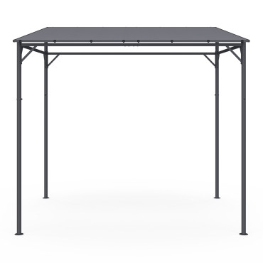 Pergola Gazebo en acier avec toit incliné 2.3x2.4m