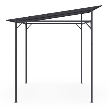 Pergola Gazebo en acier avec toit incliné 2.3x2.4m