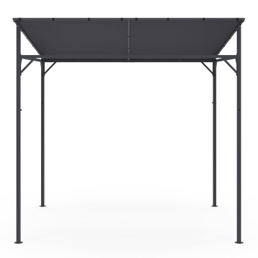 Pergola Gazebo en acier avec toit incliné 2.3x2.4m