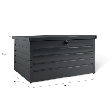 Coffre de rangement pour extérieur gris anthracite en métal 870L