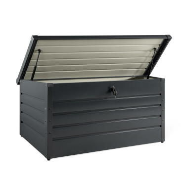 Coffre de rangement pour extérieur gris anthracite en métal 870L