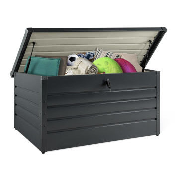 Coffre de rangement pour extérieur gris anthracite en métal 870L