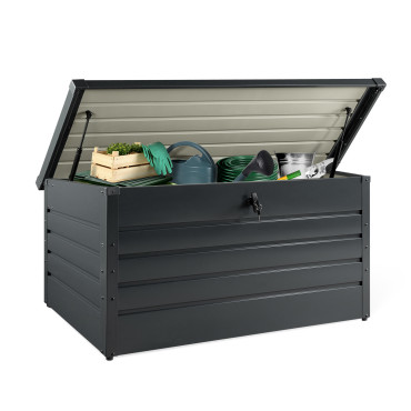 Coffre de rangement pour extérieur gris anthracite en métal 870L