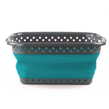 Grand Panier à Linge Pliable En Maille PartyKindom - Bleu - Pour Rangement Vêtements Sales Ou Jouets