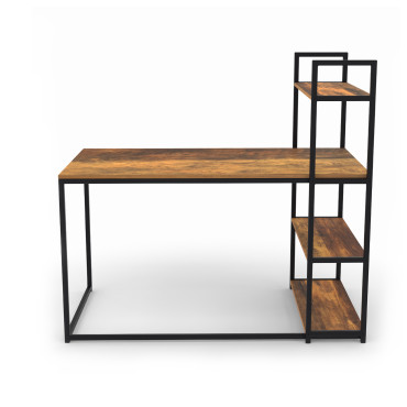 Bureau bibliothèque 2 en 1 Elize en bois et métal