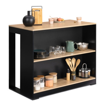 Ilot central de cuisine Nino avec rangements