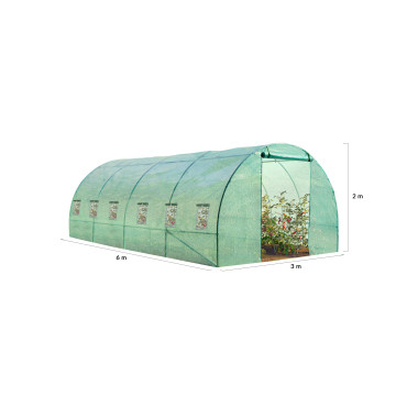Serre tunnel verte 3x6m