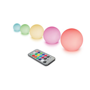 Boules multicolores lumineuses avec télécommande - lot de 5