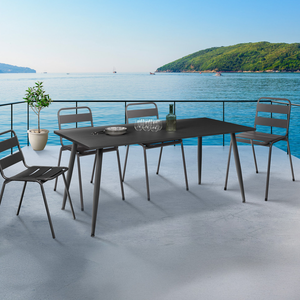 Table de jardin acier Table de jardin acier