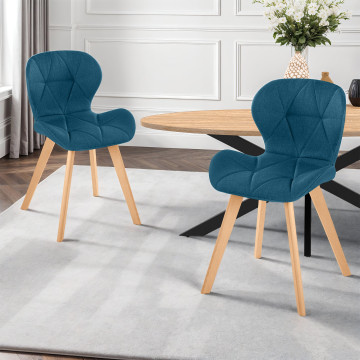 Chaises Gatsby en tissu et pieds bois