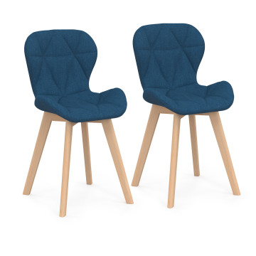 Chaises Gatsby en tissu et pieds bois