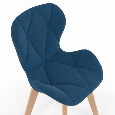 Chaises Gatsby en tissu et pieds bois