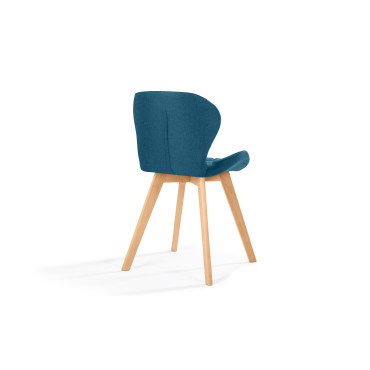 Chaises Gatsby en tissu et pieds bois