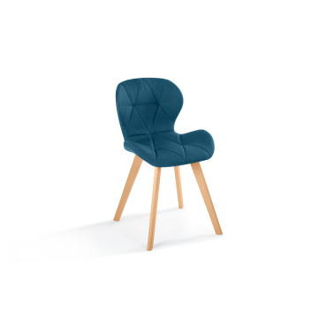 Chaises Gatsby en tissu et pieds bois