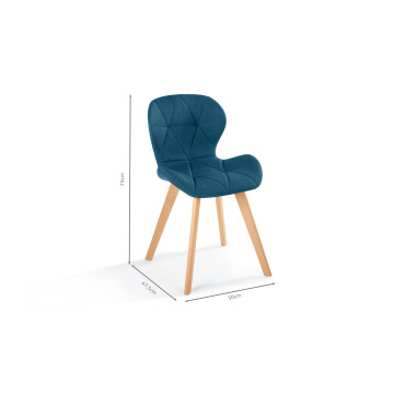 Chaises Gatsby en tissu et pieds bois