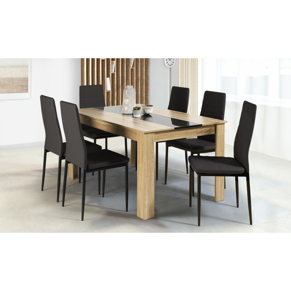 Table repas Gloria Bois - Noir
