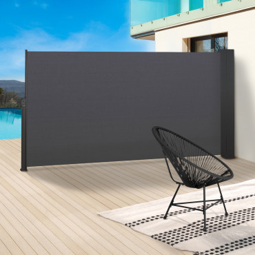 Paravent rétractable premium gris anthracite