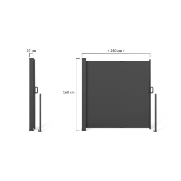 Paravent rétractable premium gris anthracite