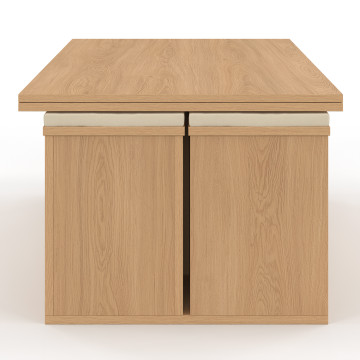 Table basse Tania 2 en 1 avec plateau dépliant et 4 assises