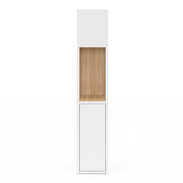 Tête de lit Léo bois et blanche avec rangements 145cm