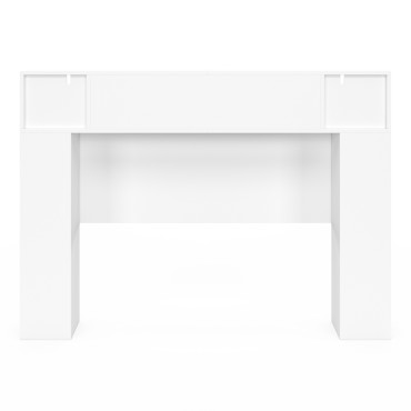 Tête de lit Léo bois et blanche avec rangements 145cm