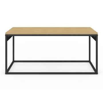 Table basse Memphis avec plateau relevable bois et pieds noirs L90cm