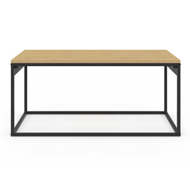 Table basse Memphis avec plateau relevable bois et pieds noirs L90cm