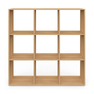 Meuble de rangement cube Faustine 9 case effet lattes