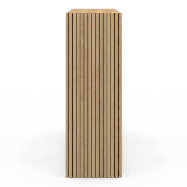 Meuble de rangement cube Faustine 9 case effet lattes