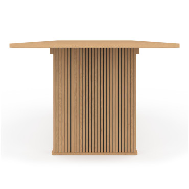 Table repas extensible Faustine 160-240cm bois pieds effet tasseaux