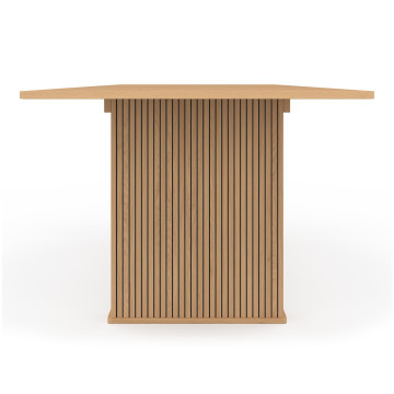 Table repas extensible Faustine 160-240cm bois pieds effet tasseaux