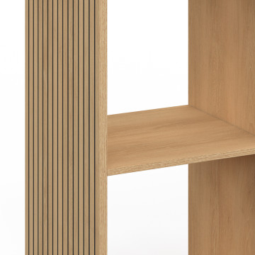 Meuble de rangement cube Faustine 6 case effet lattes